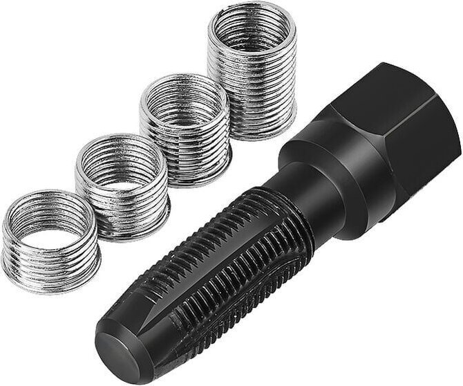 Zündkerzengewinde-Reparatursatz, 5-teilig, M14 x 1,25 Gewindereparatursatz zur Reparatur von 14 mm Zündkerzengewinde mit...