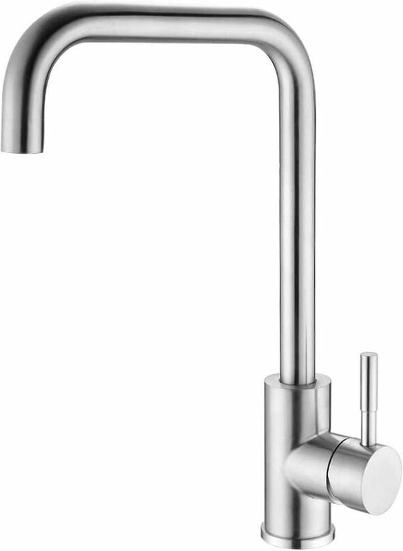 Aiperq - Küchenarmatur aus gebürstetem Edelstahl, 360° schwenkbar, hoher Auslauf, Küchenmischbatterie, Einhebel-Küchenar...