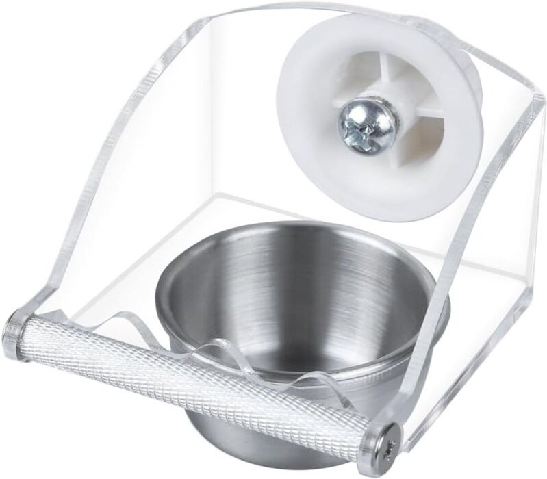 Vogelfutter-Wassernapf, Futternapf aus Edelstahl für Papageienkäfige, Futterspender mit Klemmhalter für Sittiche, Nymphe...