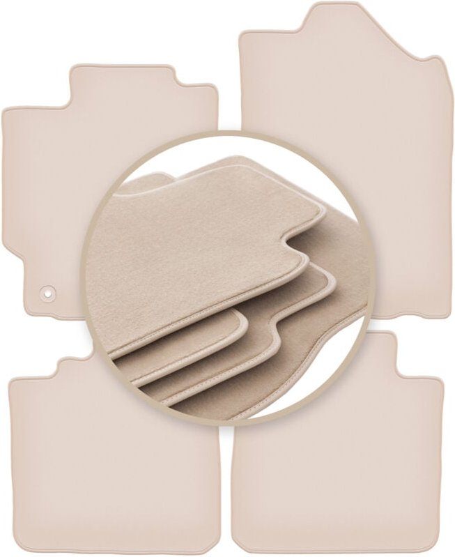 Beige PREMIUM-Matten für: Toyota Camry VIII XV50 Limousine 2011-2018