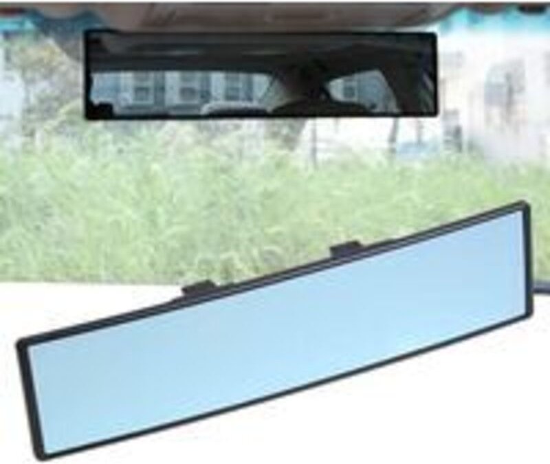 Auto-Rückspiegel, blendfrei, Auto-Panorama-Innenspiegel, blau, Auto-Panorama-Innenspiegel mit Winkelverstellung, Weitwin...