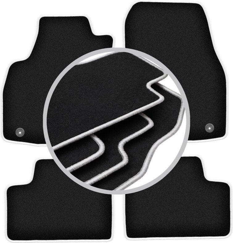 CARLUX-SILVER Autofußmatten für: Opel Astra H Limousine, Schrägheck, Kombi, TwinTop, Cabrio, Coupé (2003-2010)