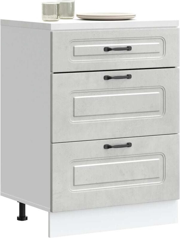Küchenunterschrank Kalmar Betongrau Holzwerkstoff - Vidaxl
