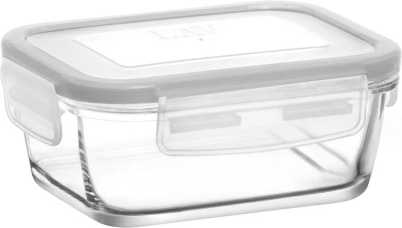 LAV FRESCO Lebensmittelbehälter aus Glas mit Deckel, verschließbarer Organizer, 400 ml
