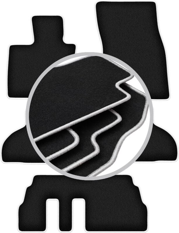 CARLUX-SILVER Autofußmatten für: BMW X5 F15 7-Sitzer (2013-)