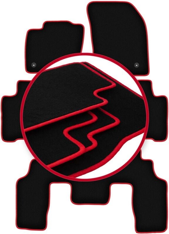 CARLUX-RED Autofußmatten für: Ford S-MAX MK2 7-Sitzer (2015-)