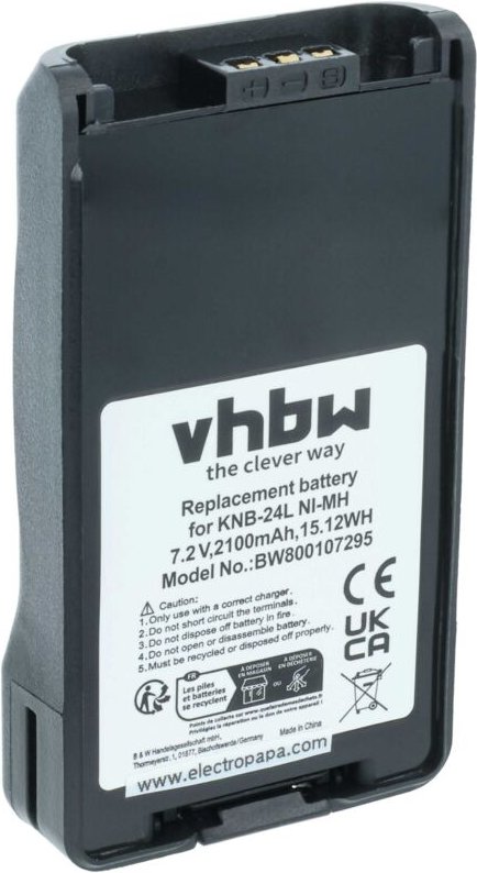 Vhbw - Akku kompatibel mit Kenwood TK-3148, TK-3360M Funkgerät, Walkie Talkie (2100mAh, 7,2V, NiMH)