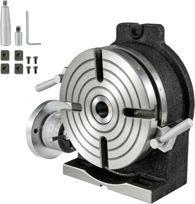 8' Drehtisch, vertikal und horizontal HV8 Präzision für Fräs- und Bohrmaschinen, 3MT Noniusablesung - Mophorn