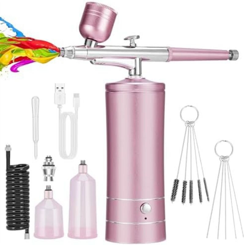 Tlily - Airbrush-KIT Kabelloses Wiederaufladbares Kompressor-Airbrush-Set, Erledigt Automatisch Modellmalerei, NäGel, Ma...