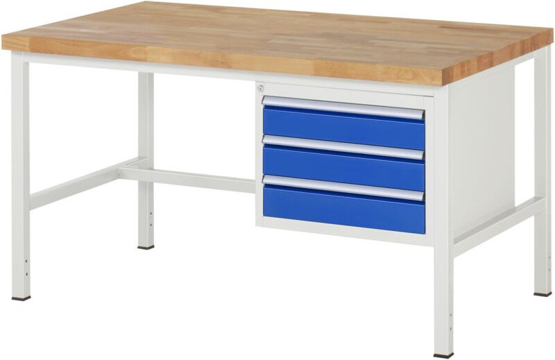 Werkbank 8127A1, B1500xT900xH840mm, 3x Schublade-TA - RAU