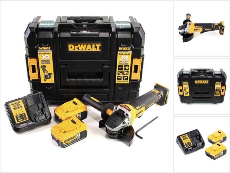 Dcg 406 P2 Akku Winkelschleifer 18V 125mm Brushless + 2x Akku 5,0Ah + Ladegerät + tstak - Dewalt