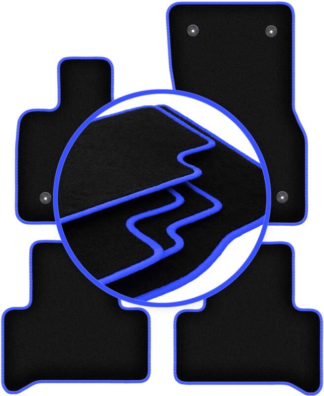 CARLUX-BLUE Automatten für: Alfa Romeo Stelvio Q4 (4WD) 4x4 SUV (2017-)