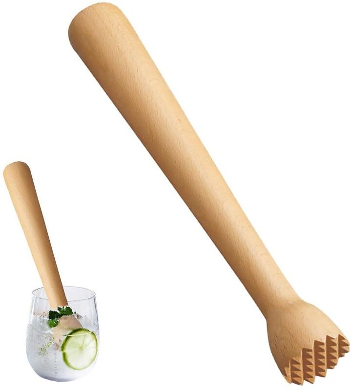 25 cm × 3,5 cm große Bar-Stößel aus Holz, Cocktail-Stößel aus Holz, Gär-Stößel, praktischer Cocktail-Stößel, perfektes K...