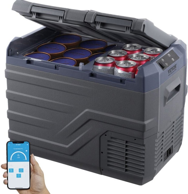VEVOR Autokühlschrank, tragbarer 32-Liter-Gefrierschrank mit zwei Zonen,12-Volt-Autokühlschrank, einstellbarer Bereich v...