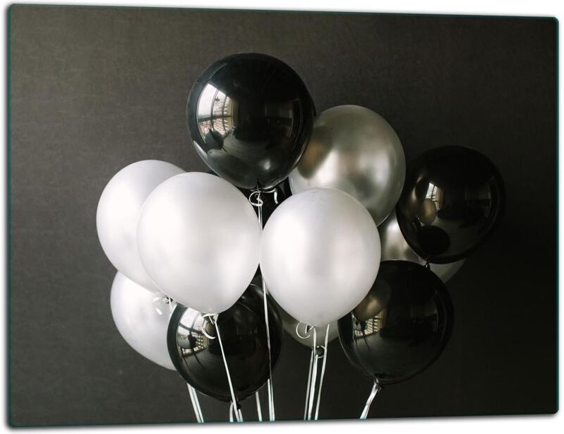 Glasschild Schneidebrett 52x40 Luftballons