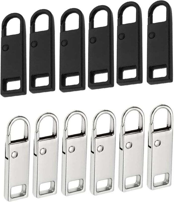 Reißverschluss-Reparaturzüge, 12 Stück Metall-Reißverschlusszüge, abnehmbarer Metall-Reißverschlusszüge, Ersatz-Reißvers...