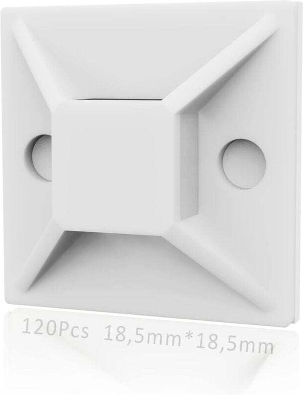 Ymyny - Ulisem Klebesockel für Kabelbinder, 120 Stück (18,5 mm x 18,5 mm), selbstklebende Kabelbinder, selbstklebende Ka...