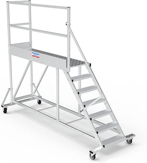 Mobile Plattform mit Geländer links und hinten - Maximale Arbeitshöhe 3.60m - PTF208G