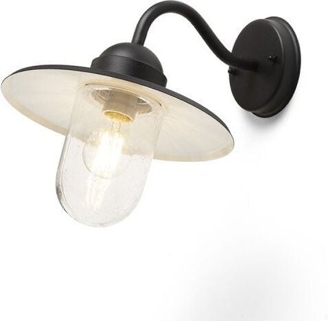 Rendl Light - Wandleuchte beacon schwarz strukturiertes Glas 230V E27 60W IP44