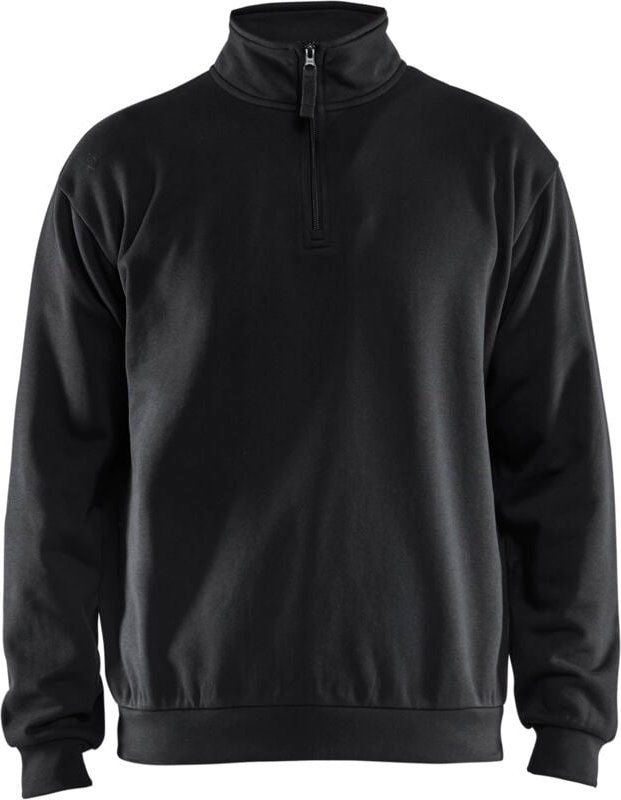 Arbeits-Sweatshirt mit Reißverschlusskragen 3587 - Schwarz 4XL