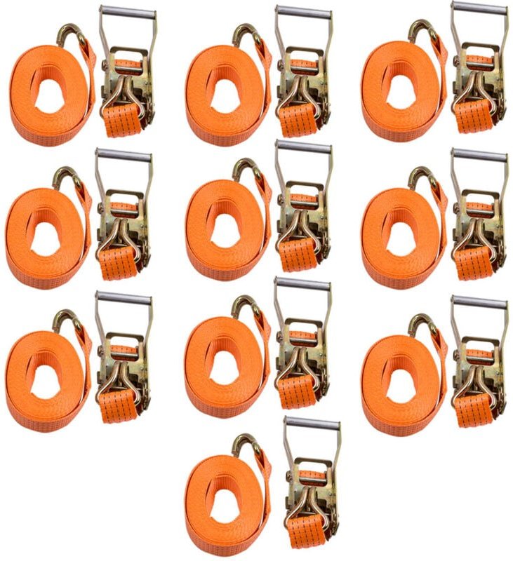 10 x 5000kg 6m 5tone Profi Spanngurte 2tlg. Zurrgurte Ratschengurte Gurt 5T