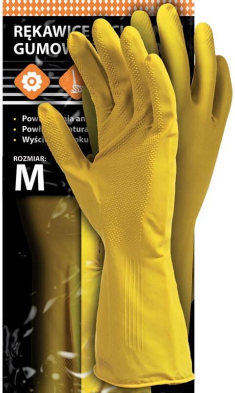 Gummihandschuhe 100% Naturkautschuk gelb 7/S