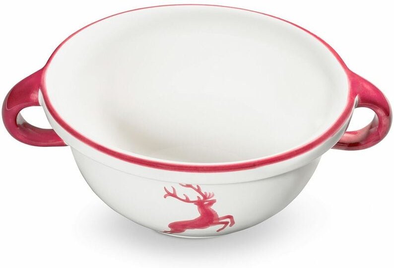 Gmundner Keramik - Bordeauxr. Hirsch, Weitling (ø 17cm)
