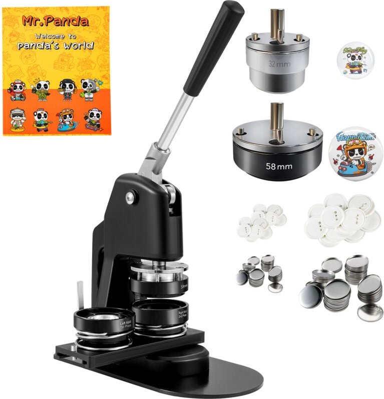 Buttonmaschine, 1,25 + 2,25 Zoll Button-Stanzer-Set in mehreren Größen, DIY-Pin-Maker für Kinder, mit 500 Knopfteilen, K...