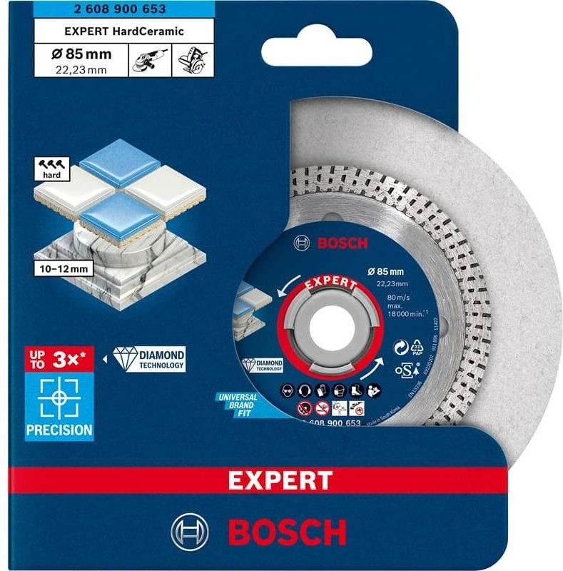 Bosch - Professional Expert HardCeramic Diamanttrennscheiben, 85 x 22.23 x 1,6 x 7 mm (2608900653)