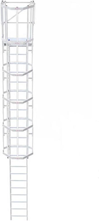 Ortsfeste Steigleitern mit Sperrklappe - Steighöhe 6.30m bis 6.60m - CS66-CVAP