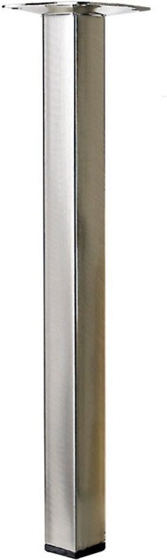 HETTICH festes quadratisches Couchtischbein, gebürsteter grauer Stahl HETTICH