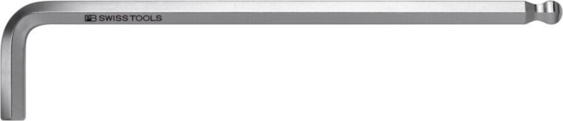 Pb Swiss Tools - Sechskant-Winkelschraubendreher, lang, verchromt, 3 mm, 128 x 23 mm