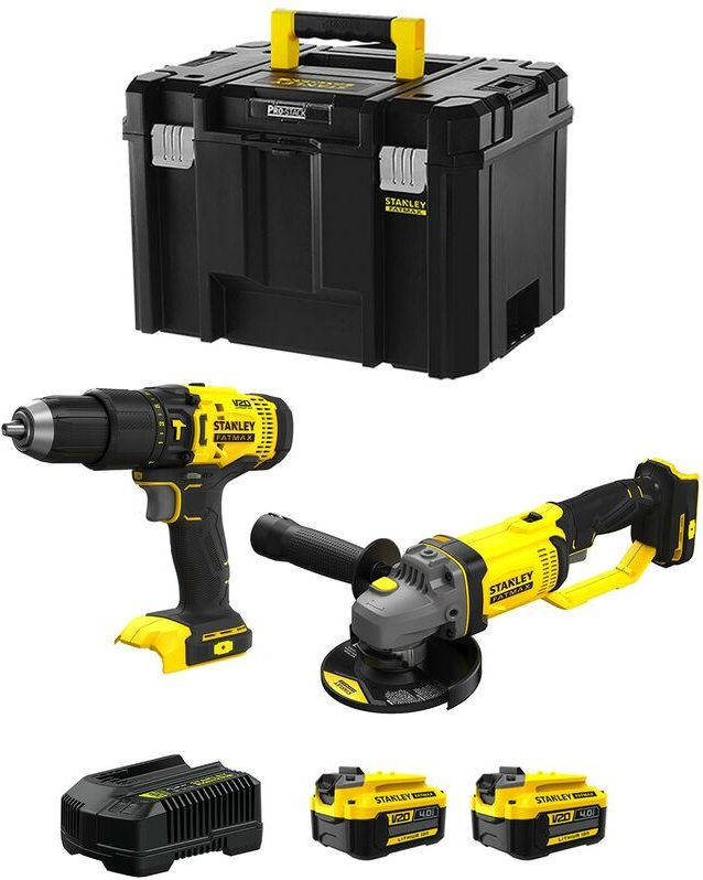 STANLEY FatMax Kit SVK213 (SFMCD711 + SFMCG400 + 2 x 4,0 Ah + Ladegerät + TSTAK VI)