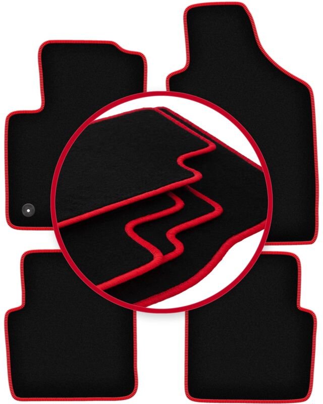CARLUX-RED Auto-Fußmatten für: Fiat 500 FL Fließheck (2013-2019)