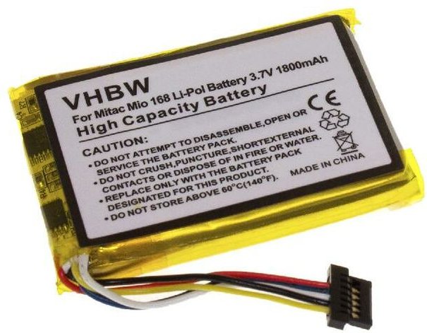 Vhbw - Akku kompatibel mit Typhoon MyGuide 6500XL, 6500XL Extended, 6500 gps Navigation Navi (1800 mAh, 3,7 v, Li-Polyme...