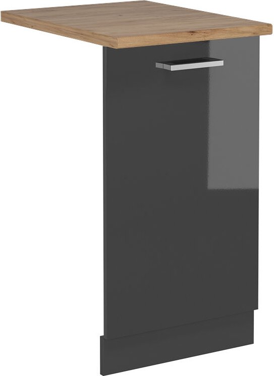 Vicco - Geschirrspülblende R-Line, Anthrazit Hochglanz, 45 cm , ap Eiche