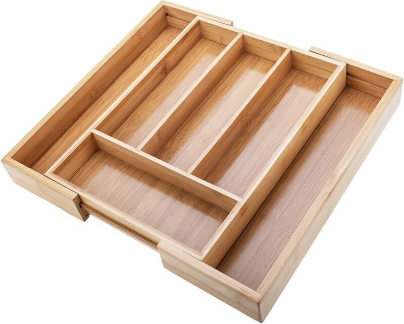 YMYNY Besteckkasten aus Holz für Küchenschubladen, HxBxT: 5 x 39 x 36 cm, erweiterbar, Bambus