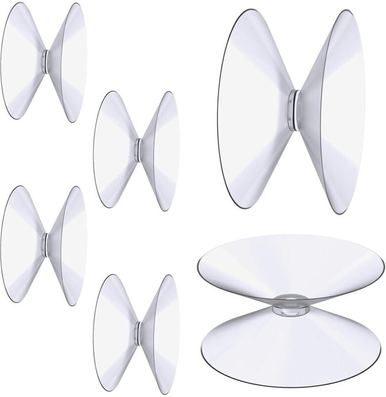 Doppelseitige Saugnäpfe, 6 Stück 4 cm transparente Saugnäpfe, extra starker PVC-Kunststoff-Vorhangaufhänger, Isolierungs...