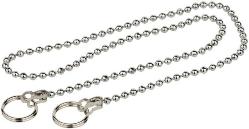 KIRCHHOFF Ventilkette, Chrom, 500 mm, mit 2 Ringen