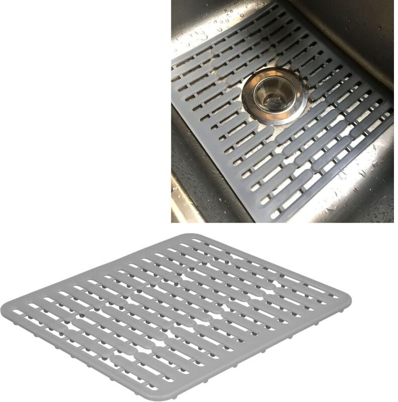 Spülbeckenmatte für Edelstahl-/Keramikspüle, PVC-Spülbeckenschutz für Küchenspülenboden, Geschirr und Glaswaren, langleb...