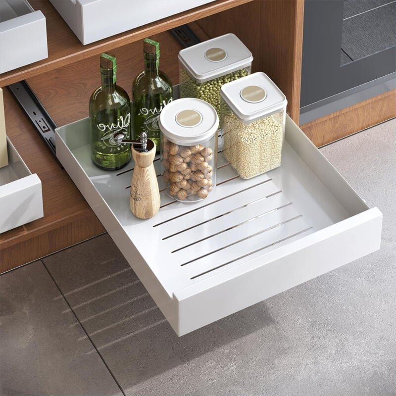Teleskopschublade, Ausziehbare Schubladen-Aufbewahrungsregale für Küchenschränke, Ausziehbare Ausziehbare Schublade, Kei...