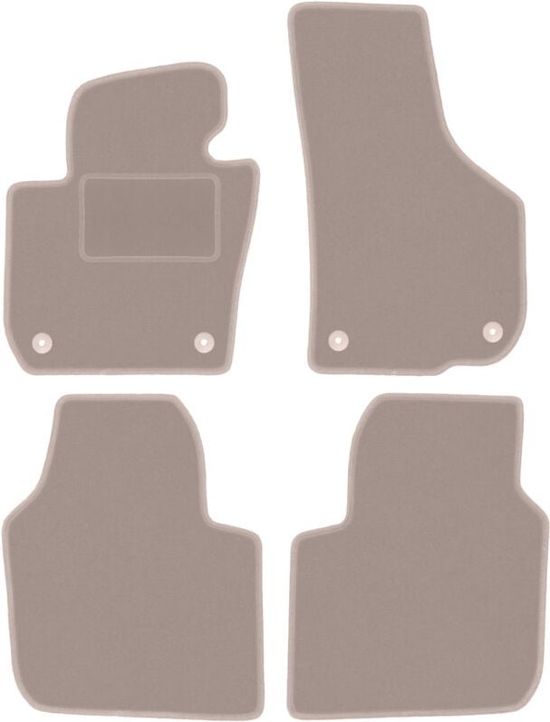Beige Veloursmatten für: Skoda Superb II Lang Limousine, Kombi (2008-2015)