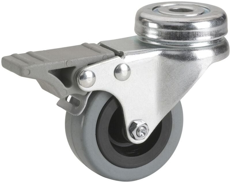 Lenkrolle Gummi Feststeller 50 mm 45 kg Rückenloch - Dörner+helmer