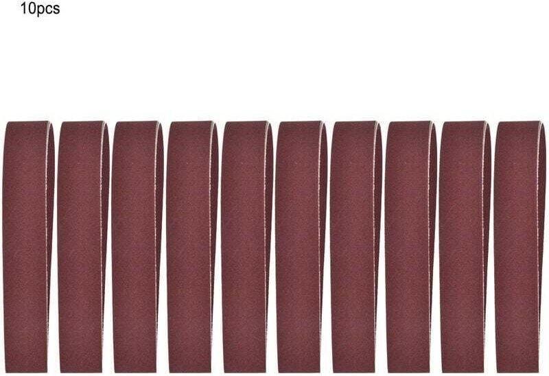 Schleifband, 10-teiliges Sortiment an Aluminiumoxid-Schleifbändern, 760 x 25 mm/30 x 1 Zoll, Schleifbandset zum Schleife...