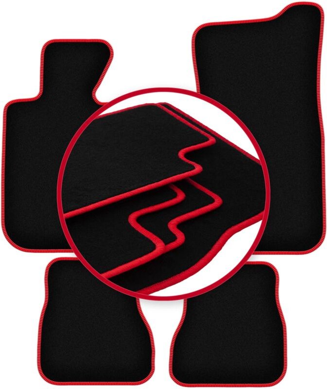 CARLUX-RED Autofußmatten für: BMW 3 E30 Cabrio (1986-1993)