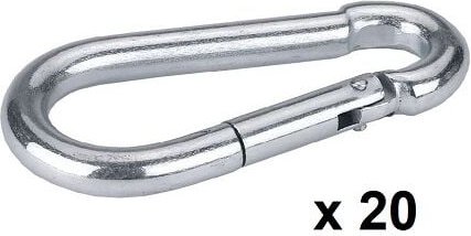 MosquetС verzinkte Haken, 70 mm x Р7 mm, Pack 20 Carabiner - Kerbl