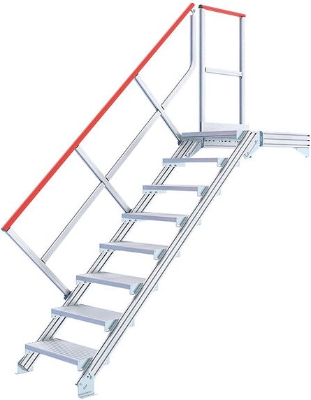 Industrietreppe 5 Stufen - Standhöhe de 1.05m - Stufenbreite 1000mm - Anstellwinkel 45° - 22211005