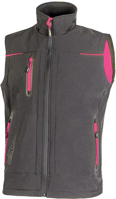 Arbeit-Softshell-Weste ohne Ärmel Damen UNIVERSE - Grau/Fuchsia S