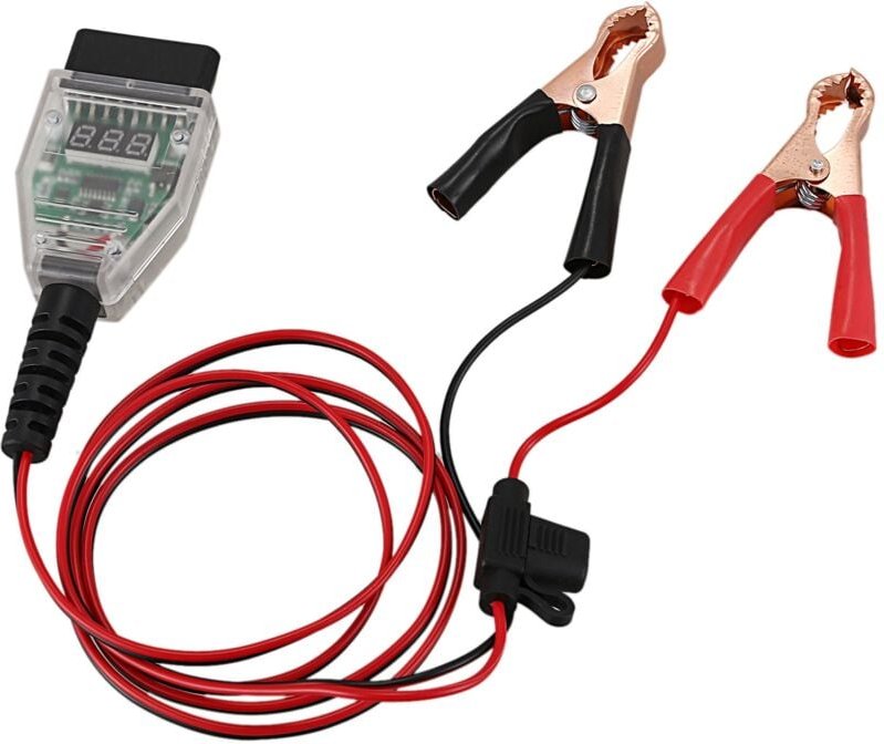 Tlily - 5A Auto Computer Speicher Sparen OBD2 Batterie Werkzeug VerläNgerung Kabel Klemme Digital Anzeige Lecksuch