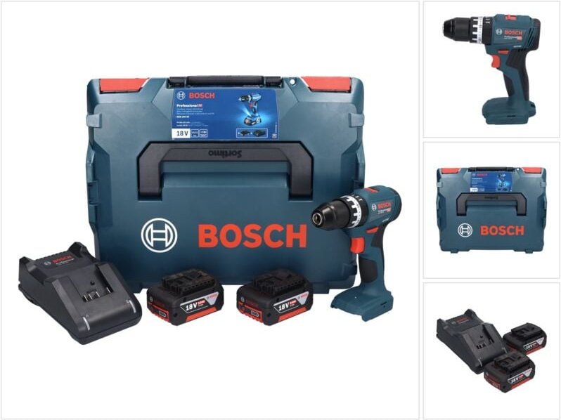 Bosch GSB 18V-45 Akku Schlagbohrschrauber 18 V 45 Nm Brushless + 2x Akku 5,0 Ah + Ladegerät + L-Boxx